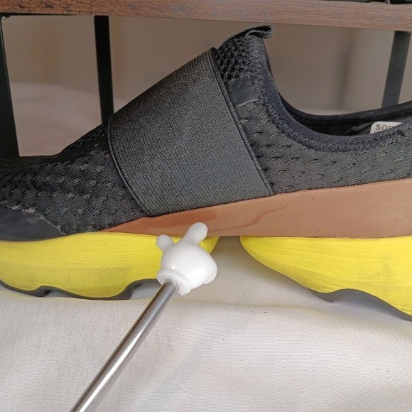 Sorel Kinetic Breakthru Lace Up Sneakers Women Black Yellow Tan Slip On Athletic - Picture 8 of 8